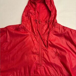 Izod lightweight red hooded rain jacket